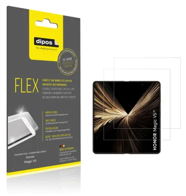 A product packaging for a screen protector, shown next to the screen protector applied to a phone.