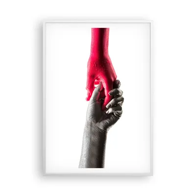 Produktbild von Gerahmtes Poster - Weißer Rahmen - Hilfe Hände Symbol - 70x100 cm - Wand Bild - Wanddeko - Wandbilder - Kunstposter - Wandposter - Bilderrahmen - Bilder - Kunstdruck - P2WPA70x100-4483
