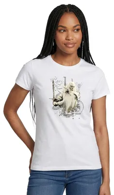 Produktbild von Spreadshirt Der Herr Der Ringe Gandalf Mit Schwert Glamdring Frauen T-Shirt, L, Weiß