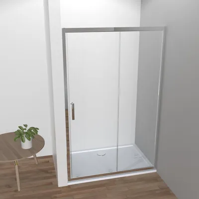 Produktbild von LEMMO Nischentür Schiebetür mit Rahmen ESG Glastür 1000-1400mm Höhe 185cm
