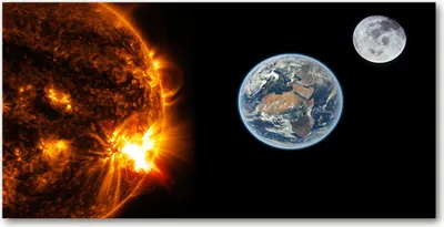 Produktbild von Tulup® Leinwandbild - 140x70 cm - Wandkunst - Drucke auf Leinwand - Leinwanddruck  - Weltall & Science-Fiction - Orange - Sonnensystem