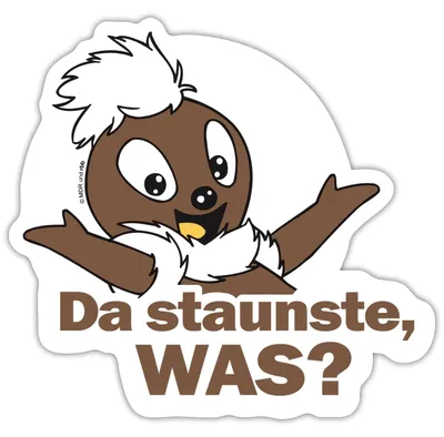 Produktbild von Spreadshirt Sandmännchen Pitti Da Staunste Was Sticker Aufkleber, 10 x 10 cm, Mattweiß