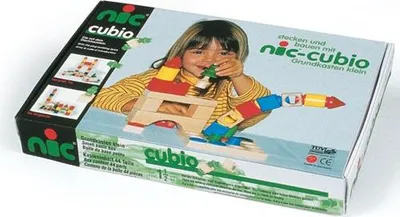 Produktbild von nic Holz Baukasten Grundkasten klein 44-teilig bunt pädagogisch