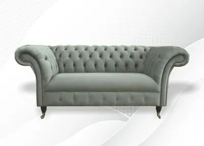 Immagine prodotto di Divano Chesterfield Divano imbottito Divani classici 2 posti Pelle Tessuto Tessuto Nuovo