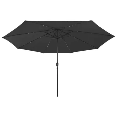 Produktbild von vidaXL Sonnenschirm mit LED-Beleuchtung 400 cm Schwarz