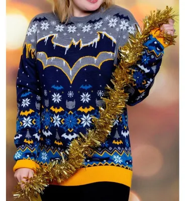 Imagen del producto de Suéter navideño de Batman, diseño "Frosty", talla M