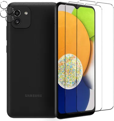 Produktbild von Panzerglas für Samsung Galaxy A03 Schutzfolie 2x Kamera Schutzglas Folie 2x Panzerfolie