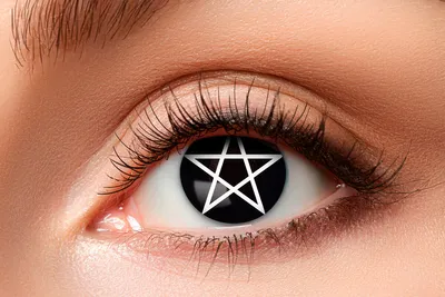 Produktbild von Eyecatcher Motivlinsen - farbige 3-Monats-Kontaktlinsen | m78 - Black Pentagram