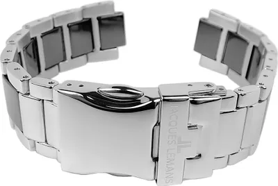 Produktbild von Jacques Lemans | Uhrenarmband, Edelstahl/Ceramic, silbern/schwarz 40-3 A