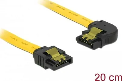 Produktbild von DeLOCK 83958, 0,2 m, SATA 7-pin, SATA 7-pin, Männlich/Männlich, Schwarz, Gelb, Gerade