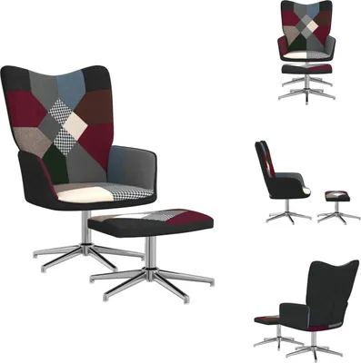 Immagine prodotto di vidaXL Poltrona relax con sgabello Tessuto patchwork - Poltrona