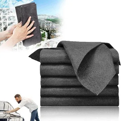 Produktbild von Ibenzoa® 5er-Set Mikrofaser-Reinigungstücher – streifenfrei für Fenster, Spiegel & Autoglas, hochsaugend, wiederverwendbar, maschinenwaschbar