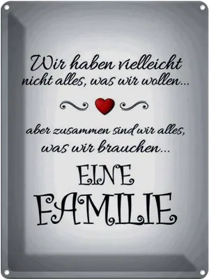 Produktbild von vianmo Blechschild 40x30 cm Zusammen wir alles eine Familie Spruch Zitat