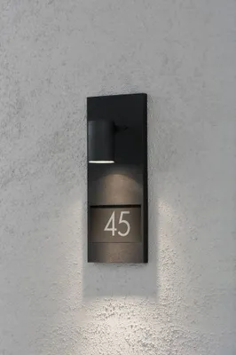 Produktbild von Konstsmide Modena Number schwarz lackiertes Aluminium, klares Glas, Reflektor 7655-750