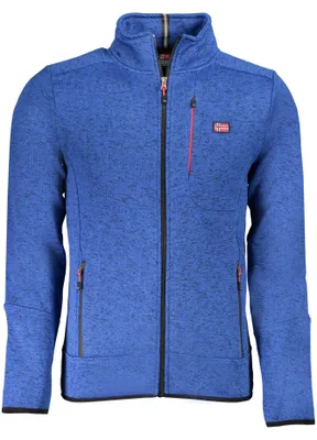 Produktbild von Herren Sweatshirt Blau mit Reißverschluss & Kontrastdetails