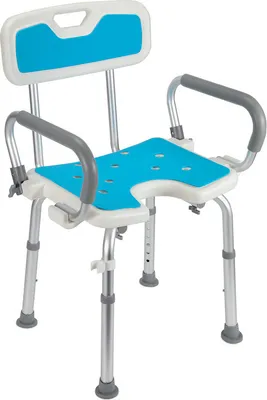 Produktbild von Jopassy Duschhocker Höhenverstellbar Duschstuhl bis 136kg Badhocker Badsitz -mit arm und rückenlehne Armlehne reversibel
