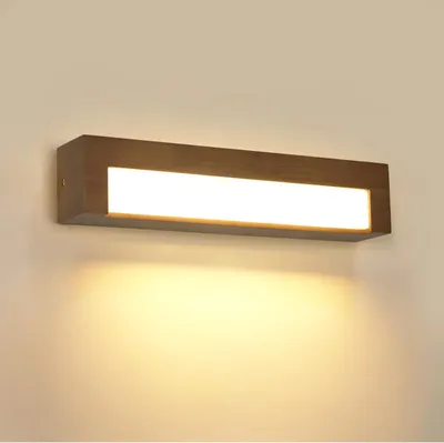 Productafbeelding van Comely LED Wandlamp, 18W, Moderne houten wandlamp voor binnen, bruin