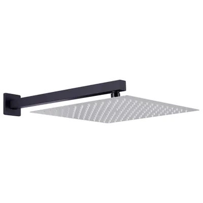 Immagine prodotto di vidaXL Braccio doccia quadrato acciaio inox 201 nero 30 cm