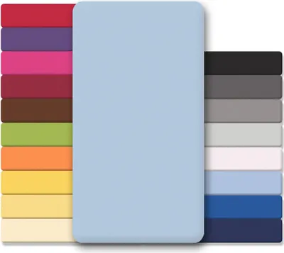 Produktbild von Lucina Laken 90x200-100x200 aquablau Baumwolle Jersey 130g/m²