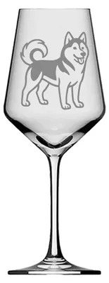 Produktbild von Exoda Weinglas Husky-Motiv 1 Stück 350ml spülmaschinenfest für Rot- und Weisswein