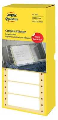 Image de Avery 5101 - Weiß - 23 x 88,9 mm 6000 Stck. Etiketten (5101)
