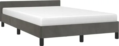 Produktbild von vidaXL Bettgestell ohne Matratze Dunkelgrau 120x190 cm Samt