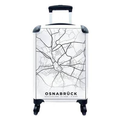 Produktbild von MuchoWow® Koffer Handgepäck Trolley Rollkoffer Kleine Reisekoffer mit 4 Rollen - Stadtplan - Osnabrück - Karte - Cabin Size < 55x40x23 cm & 55x40x20 cm - Fotokoffer - Kabinenkoffer - Boardgepäck - Reise-Box - Reisekoffer - Reisegepäck - Koffer mit Bild - Trolley für Kinder