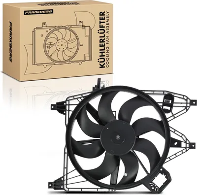 Produktbild von Frankberg 1x Motorkühller Einfachlüfter mit Kühlerlüfterrahmen Renault Kangoo KC0/1 FC0/1 1.5L 1.9L