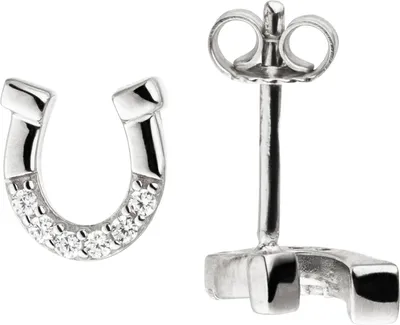 Produktbild von JOBO Ohrstecker Hufeisen 925 Sterling Silber 12 Zirkonia