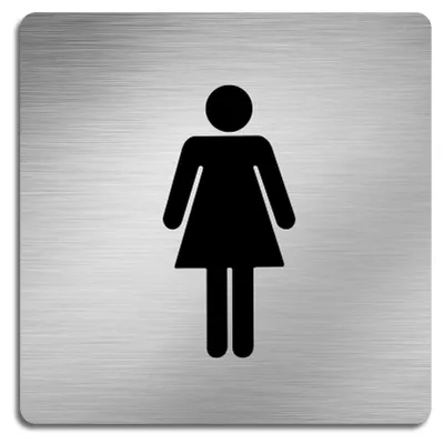 Produktbild von Baumanti WC Schild selbstklebend Edelstahl matt Damen WC