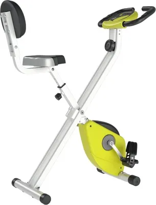 Zdjęcie produktu dla Fortuna Lai Rower treningowy F-Bike z 8-stopniową regulacją oporu magnetycznego, regulowaną wysokością, stalowy, żółto-biały, kompaktowy 43 x 97 x 109 cm