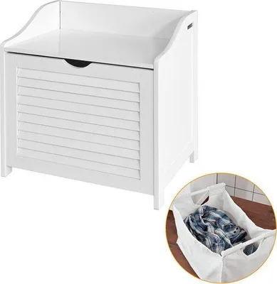 Produktbild von Weißer MDF Waschraum 50x53x35 cm Multifunktionsbank