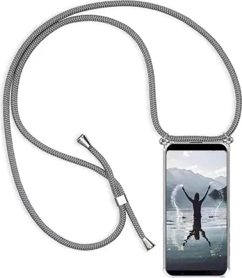 Produktbild von Silikonhülle Für Samsung Galaxy Note 20 Transparent + Graues Lanyard