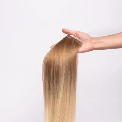 Image de Extensions adhésives chaarmant Ombre Cheveux naturels 40 cm 50 g – Extension de cheveux #10/60 Blond cendré/Blond clair