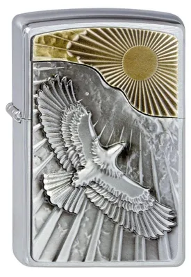 Feuerzeug Eagle Sun-Fly, Messing, silber, 5,5 x 3,8 x 1,2 cm
