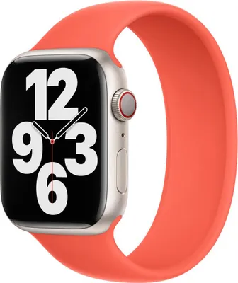 Image de Apple Solo Strap en silicone pour l'Apple Watch | 44/45/46/49 mm - Taille 4 - Nectarine