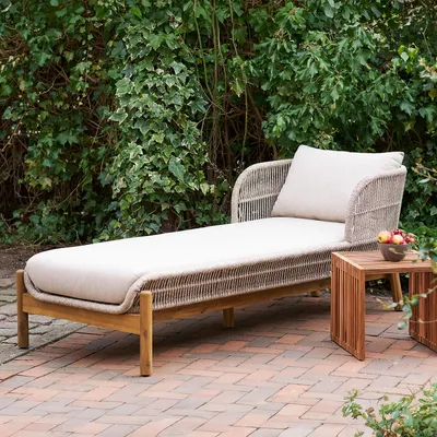 Produktbild von home24 Sonnenliege - Beige / Braun - Polyester - Stahl - 87 x 73 x 190 cm