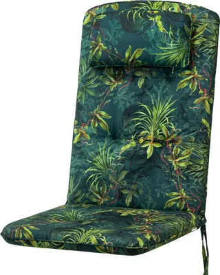 Zdjęcie produktu dla Poduszka na krzesło ogrodowe "Benita" - 120x50 cm - z poduszką pod głowę - odporna na warunki atmosferyczne i wygodna | poduszka na siedzisko, poduszka na krzesło, krzesło z wysokim oparciem, poduszka na krzesło | PillowPrim