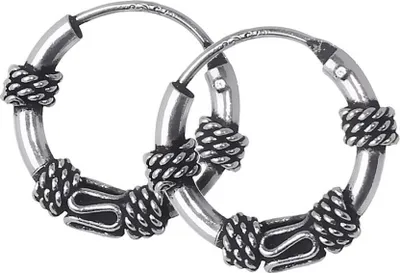 Produktbild von 925 Silber Paar Ohrringe Keltische Creole Gothic Celtic Ohrpiercing 12mm 5035