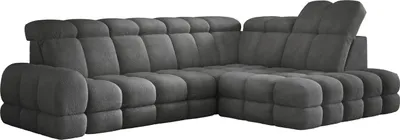 Produktbild von DomoHome Ecksofa Tollo Graphit Anthology-Stoff Rechte Seite 302x217x105 cm, L-Form Sofa mit Schlaffunktion, Bettkasten 120x85x17 cm, Elektrisch Verstellbar