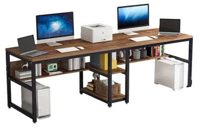 Produktbild von Büroarbeitsplatz - Schreibtisch - Computertisch - Zweiarbeitplatz - Industriedesign - 199,9 cm breit