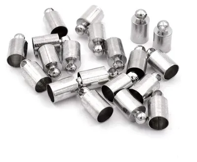 Produktbild von Vintageparts Endkappen Messing platinfarben für 5 mm Bänder, 20 Stück
