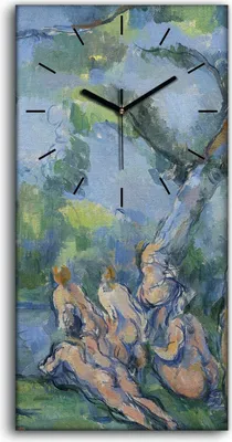 Produktbild von Wanduhr Bürouhr Leinwand Bild Geräuschlos Kunstdruck 30x60 Die Badenden - schwarze Hände