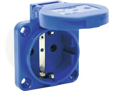 Immagine prodotto di Presa di corrente CEE con contatto di protezione montato in superficie blu 16A 250V IP54 PCE 105-0b