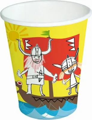Produktbild von Partybecher 8 Stück 0,2l Wikinger gelb