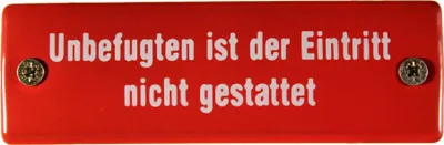 Produktbild von Eisenbahn Schild Unbefugten ist der Eintritt nicht gestattet Emaille Türschild