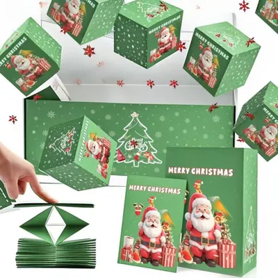 Produktbild von ASKSA Explosive Pop-Up ueberraschungs-Geschenkbox, Neu Explosion Von ueberraschungsgeschenkboxen, Rot Weihnachts ueberraschung Box, ueberraschung Explosion Gift Box Pop Up (A-Gruen,6 Pop-Up-Boxen)