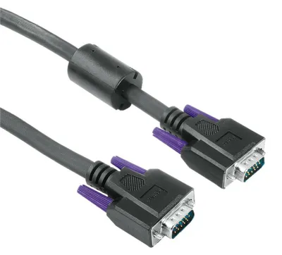 Produktbild von Hama VGA Monitor Cable 15-pin HDD Plug - 15-pin HDD Plug, 3 rows, 5m, 5 m, VGA (D-Sub), VGA (D-Sub), Schwarz, Männlich/Männlich, 230 mm