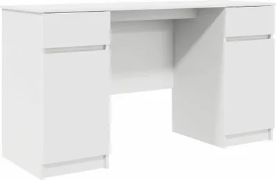 Immagine prodotto di vidaXL Scrivania con cassetti bianchi 140 x 49 x 76 cm materiale a base di legno