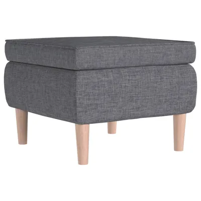 Image de Tabouret avec pieds en bois Gris clair Tissu